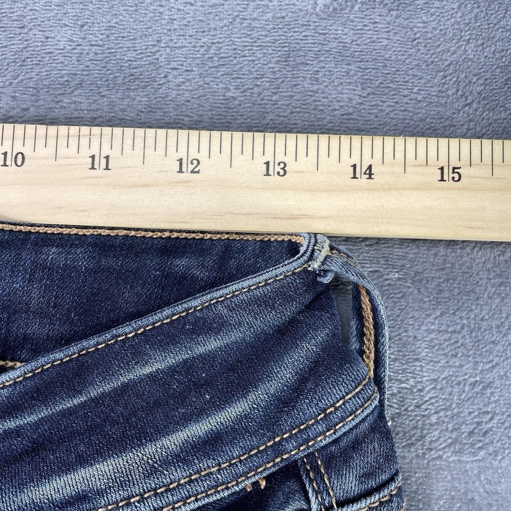 American Eagle Womens Jeans Blue Size 0 Long Kick Boot Denim Dark Wash Distress - Picture 8 of 11